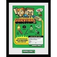 Gb Eye Ltd Gb Eye, Minecraft, Survival Kit, Framed Poster 30x40 Cm, Various