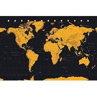gb eye world map gold maxi poster multi colour 61 x 915cm