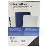 GBC LeatherGrain 250gsm A5 Black Binding Covers Pack of 100 4400017