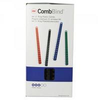 GBC Black CombBind 14mm Binding Combs Pack of 100 4028178