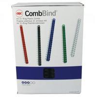 GBC Black CombBind 22mm Binding Combs Pack of 100 4028602U