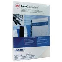 GBC PolyClearView A4 Frosted Clear Binding Covers Pack of 50 IB387159