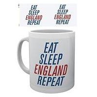 Gb Eye Eat Sleep England Repeat Mug, Wood, Multi-colour