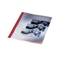 GBC LeatherGrain (A4) Thermal Binding Covers 3mm Front PVC Clear (Red) - 1 x Pack of 100 Covers