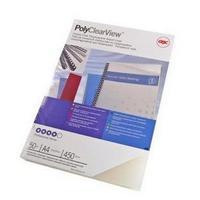 GBC PolyClearView (A4) Binding Covers 200 Micron Frosted Clear (1 x Pack of 100 Binding Covers)