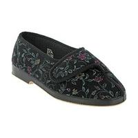 gbs wilma ladies wide fit slipper womens slippers black 6