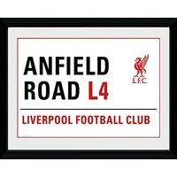 GB Eye Framed Photograph, Liverpool, Anfield Street Sign, 16x12-inch