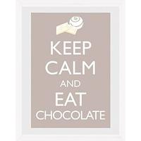 gb eye keep calm and eat chocolate framed photograph 16x12 inches