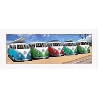 gb eye framed photograph vw campers beech frame 30x12 inch