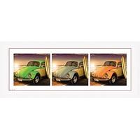 GB Eye Framed Photograph, VW Californian, Beetles Beech Frame, 30x12-inch