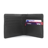 Genuine Leather Wallet with Anti-RFID Card Slot - Black