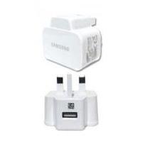 Genuine Samsung N9005 Uk 3 Pin Mains Charger Plug Only - White