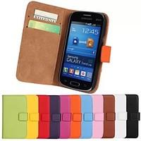 Genuine Leather Full Body Case with Stand and Card Slot for Samsung Galaxy Trend Life S7390 S7392
