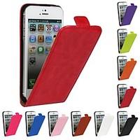 Genuine Crazy Horse PU Leather Slim Light Flip Case Cover for iPhone 5/5S