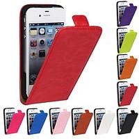 genuine crazy horse pu leather slim light flip case cover for iphone 4 ...