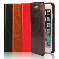 Genuine Leather Crazy Horse Flip Cover Wallet Card Slot Case with Stand for iPhone 6s 6 Plus