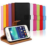 Genuine Leather Full Body Flip Case with Card Slot and Stand Case for Samsung Galaxy Ace 4 G313H