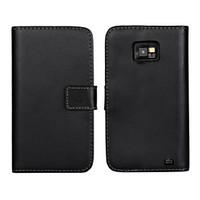 Genuine Leather Wallet Flip Case with Card Slot and Stand Case for Samsung Galaxy S2 i9100