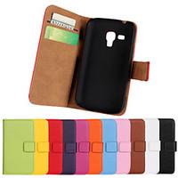 Genuine Leather Full Body Flip Case with Card Slot and Stand Case for Samsung Galaxy Trend Plus S7580/Trend Duos S7562