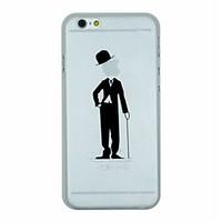 Gentleman with Stick Pattern PC Hard Transparent Back Cover Case for iPhone 6