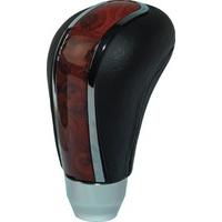 Gearknob M7 Black Leather/Polished/Wood