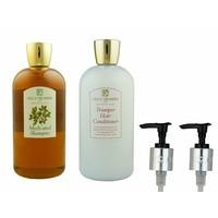 Geo. F. Trumper Hair Care Set with 500ml Natural Medicated Shampoo, 500ml Conditioner and Pump Dispensers