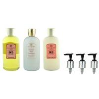 Geo. F. Trumper Hair Care Set with 500ml Extract of Limes Shampoo, 500ml Conditioner, 500ml Hair Cream and Pump Dispensers