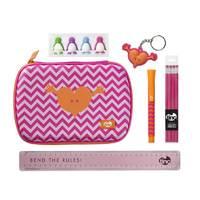 geometric back to school stationary set pink