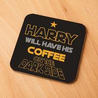 Geeky Coffee on the Dark Side Custom Drinks Coaster