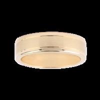 Gents Bevelled Edge Wedding Ring in 9 Carat Yellow Gold - Ring Size P