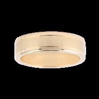 gents bevelled edge wedding ring in 9 carat yellow gold ring size p