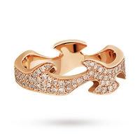 Georg Jensen Fusion Diamond Centre Ring in 18 Carat Rose Gold - Ring Size N