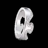 georg jensen 18ct white gold fusion end diamond set ring ring size m5