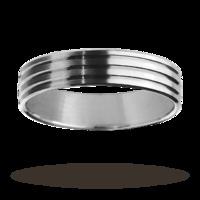 Gents fancy wedding ring in 9 carat white gold - Ring size T