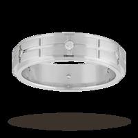 Gents fancy 6mm 0.18 total carat weight diamond wedding ring in 9 carat white gold - Ring Size R