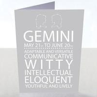 Gemini Star Sign Card
