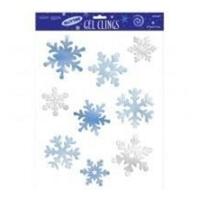 Gel Clings: Large Snowflakes 9 Pieces For Party Decoration