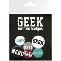 geek and nerds text badge pack