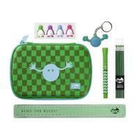 geometric back to school stationary set green