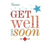 get well star personalised get well card