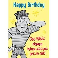 gee whiz personalised birthday card
