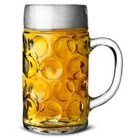 german beer stein glass ce lined at 2 pints single