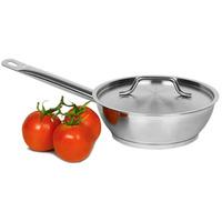 genware stainless steel sauteuse pan amp lid 16ltr