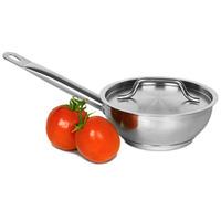 genware stainless steel sauteuse pan amp lid 1ltr