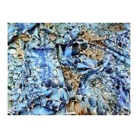 Gems Print Royal Micro Satin Dress Fabric Blue & Turquoise