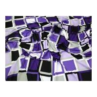 geometric squares print stretch jersey dress fabric purple