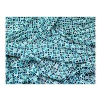 Geometric Print Polyester Yoryu Chiffon Dress Fabric Turquoise