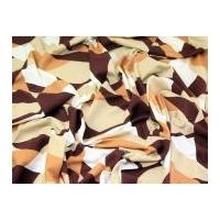 Geometric Print Stretch Jersey Dress Fabric Brown & Beige