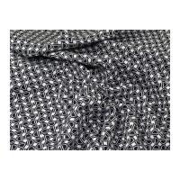 Geometric Shapes Print Scuba Stretch Jersey Dress Fabric Black & White