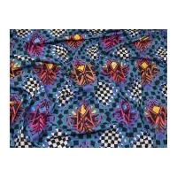 Geometric Print Stretch Cotton Jersey Knit Dress Fabric Multicoloured
